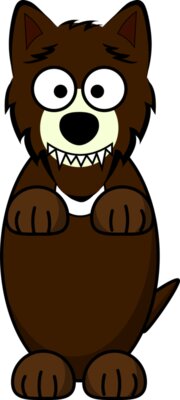 Loup   cartoon   marron
