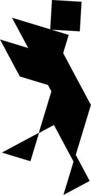 Tangram shape people 10 black