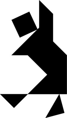 Tangram shape people 14 black