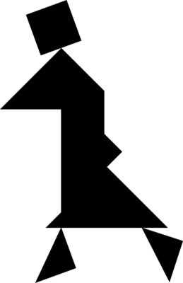 Tangram shape people 16 black