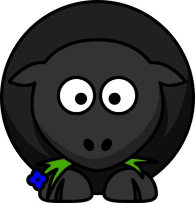 lemmling Cartoon sheep BLACK REMIX
