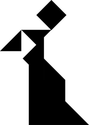Tangram shape people 20 black