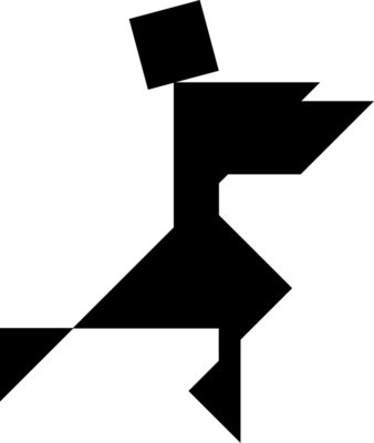 Tangram shape people 19 black