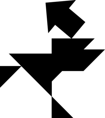 Tangram shape people 17 black