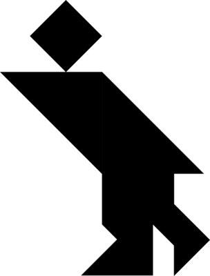 Tangram shape people 08 black