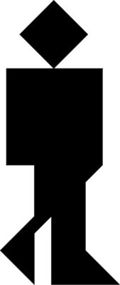 Tangram shape people 03 black